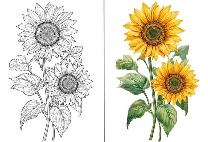Sunflower Coloring Pages – Free Printable Sheets & Pictures