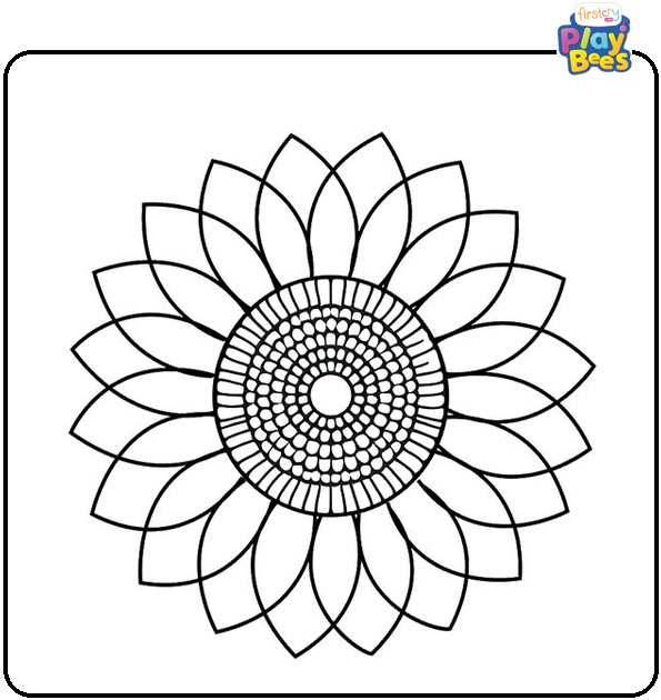 Sunflower Mandala Coloring Page