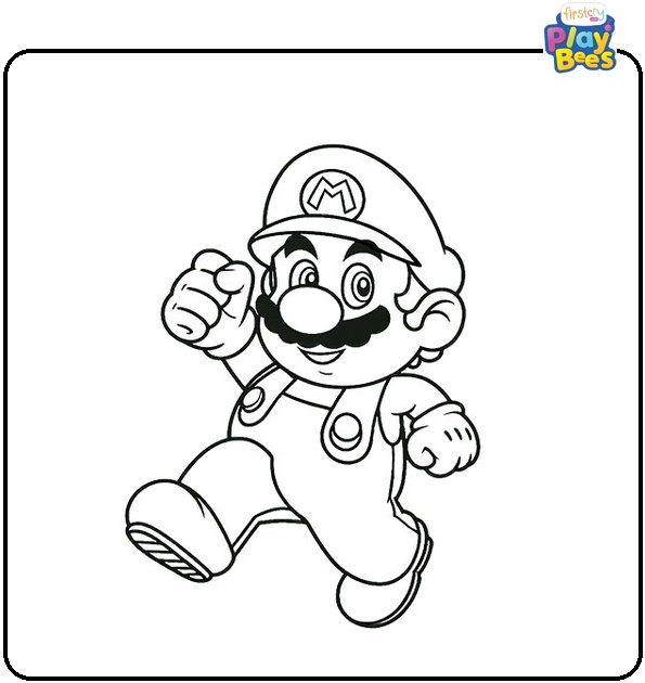Super Mario Cartoon Coloring Page