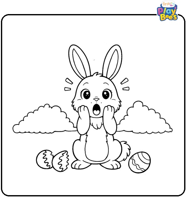 Surprised Rabbit Coloring Page