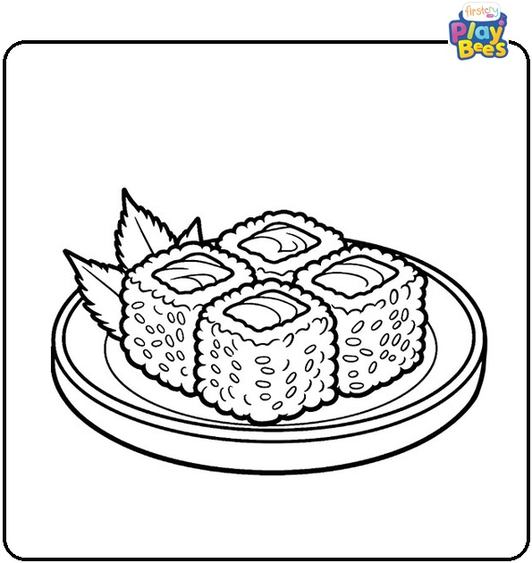Sushi Coloring Page Sushi Coloring Page