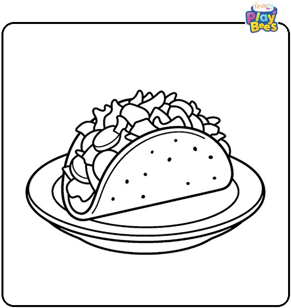 Taco Coloring Page Taco Coloring Page