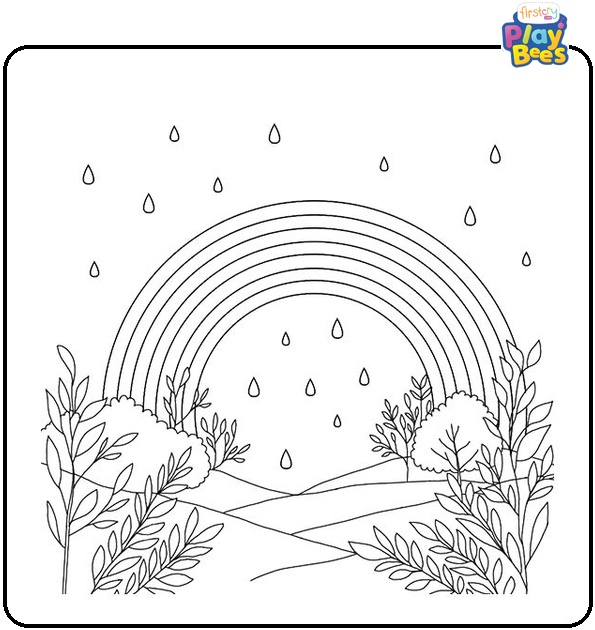 The Rainbow After The Rain Coloring Page