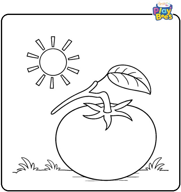 Tomato in the Sun Coloring Page