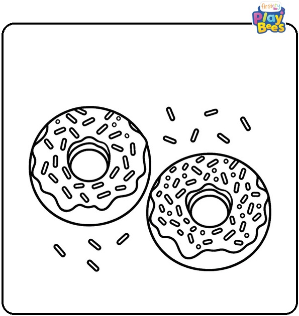Two donuts with sprinkles Coloring Page