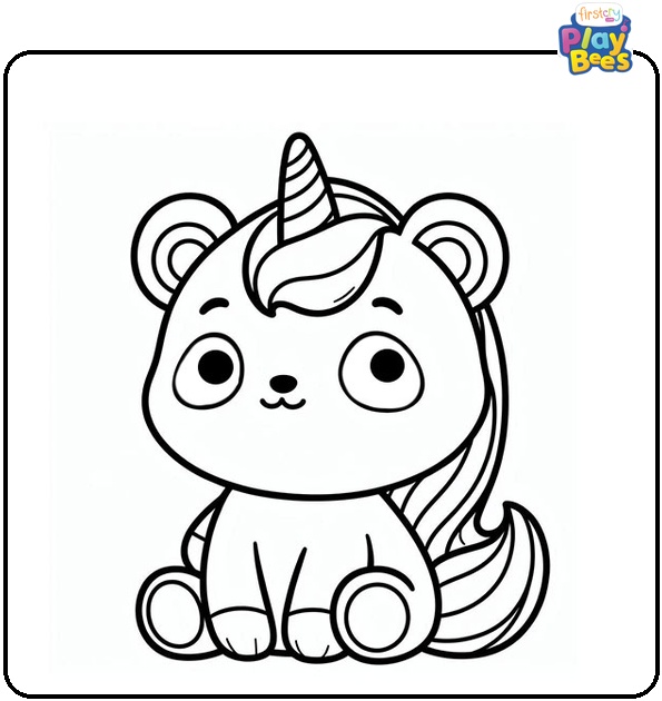 Unicorn Panda Coloring Page