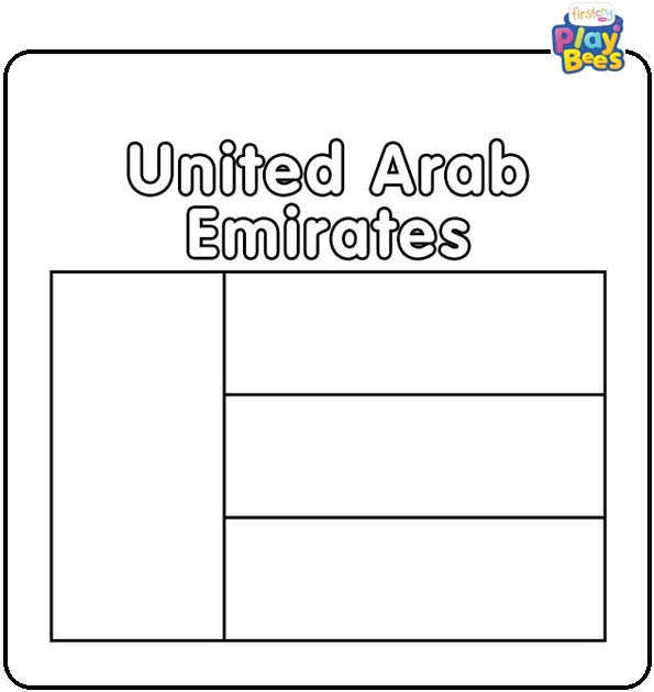 United Arab Emirates Flag Coloring Page