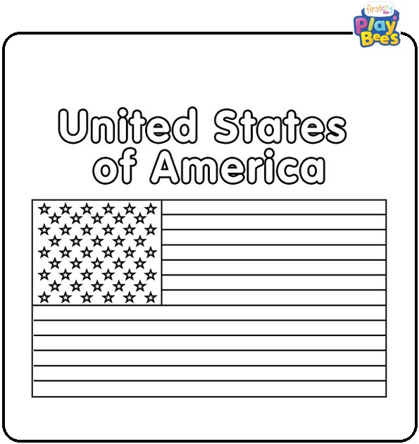 United States of America Flag Coloring Page