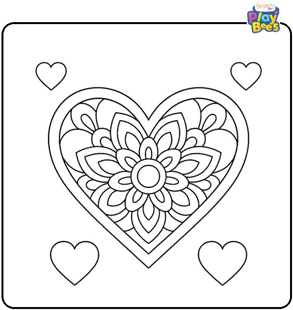 Valentine Mandala Coloring Page Valentine Mandala Coloring Page