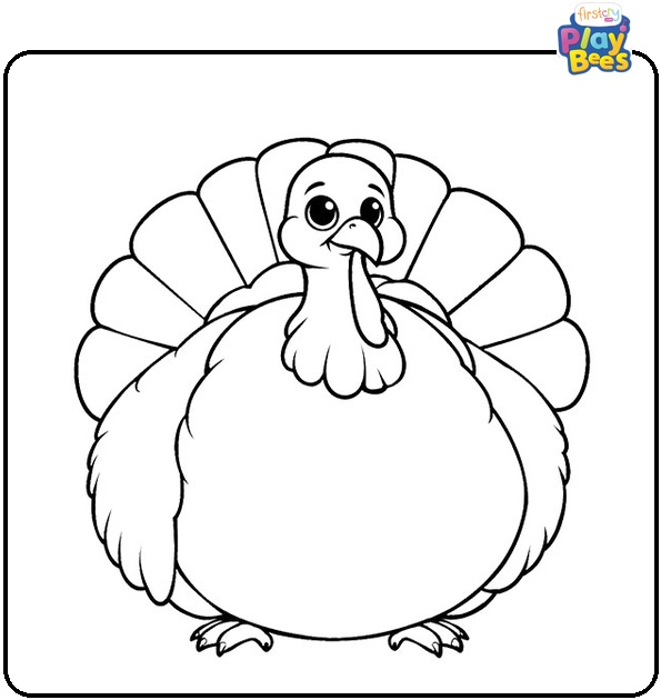 Very Fat Turkey Colouring Page