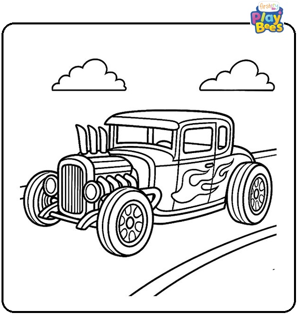 Vintage Hot Wheels Coloring Page