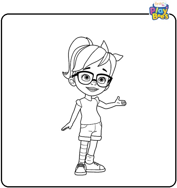 Vivie from Barney World Coloring Page