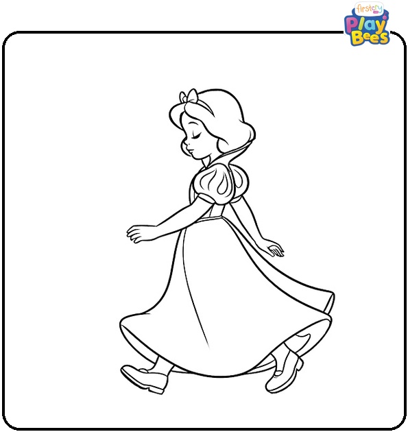 Walking Snow White Coloring Page