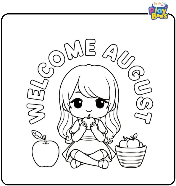 Welcome August Coloring Page