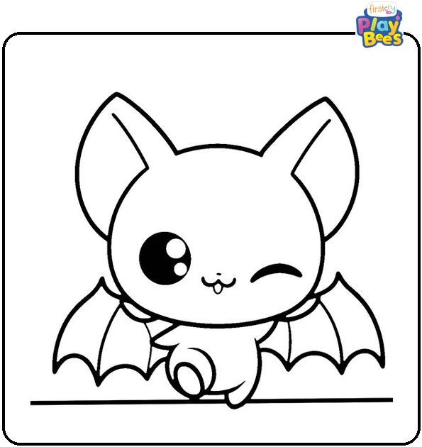 Winking Bat Coloring Page