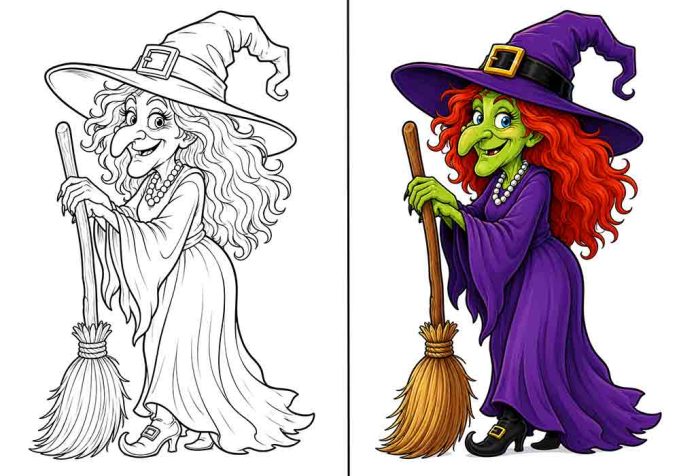 Witch Coloring Pages – Free Printable Sheets & Images