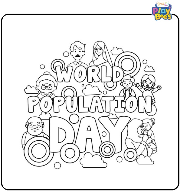 World Population Day Coloring Page