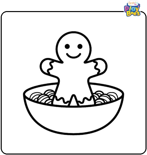 Gingerbread House with Candy Coloring Page Gingerbread House with Candy Coloring Page