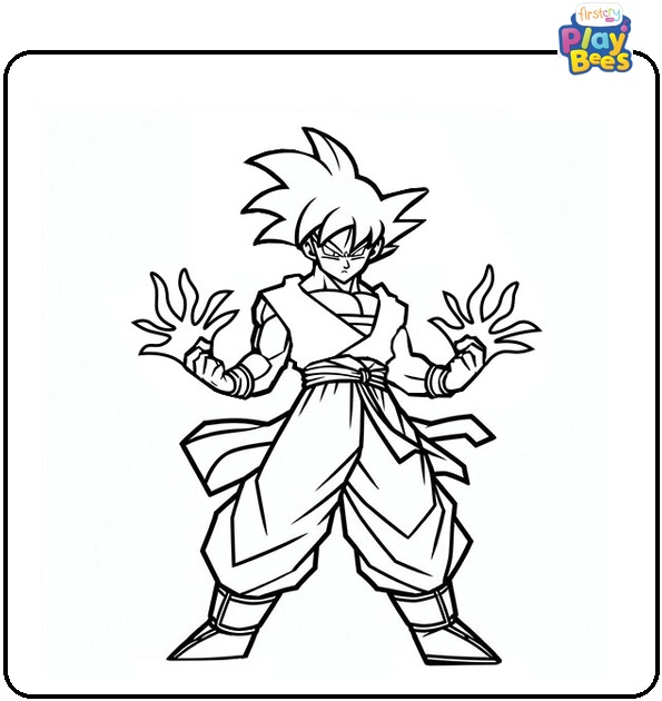 goku-showing-power-coloring-page