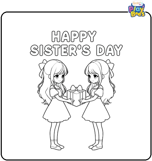 Happy  Sister's Day Coloring Page