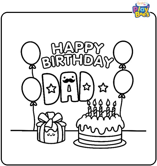 Happy Birthday Dad Coloring Page Happy Birthday Dad Coloring Page