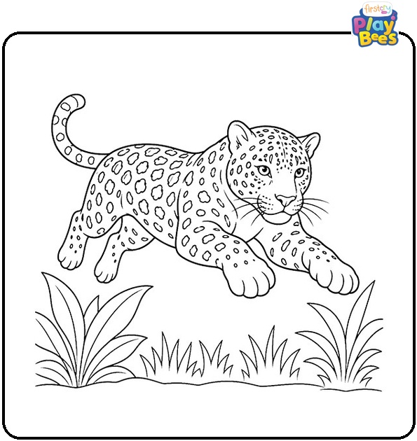 Action Jaguar Coloring Page