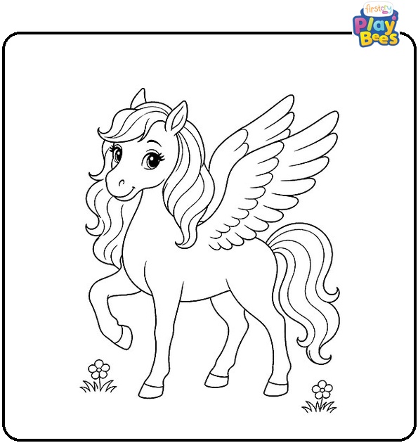 Beautiful Pegasus Coloring Page Beautiful Pegasus Coloring Page