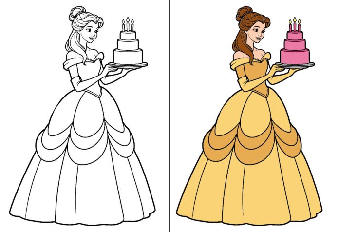 Belle Coloring Pages – Free Printable Worksheets & Pictures