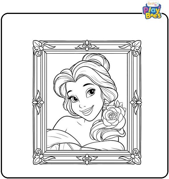Belle Portrait Coloring Page Belle Portrait Coloring Page