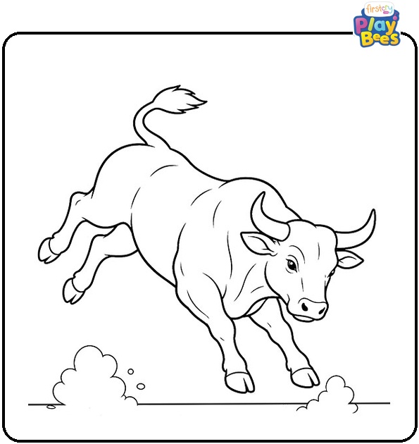 Bucking Bull Coloring Page