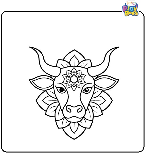 Bull Mandala Coloring Page