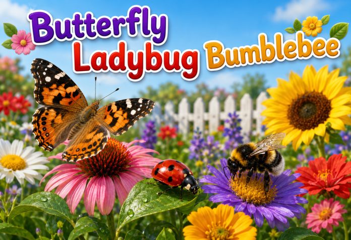 Butterfly Ladybug Bumblebee Nursery Rhyme With Lyrics