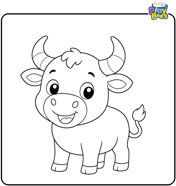 Cartoon Bull Coloring Page