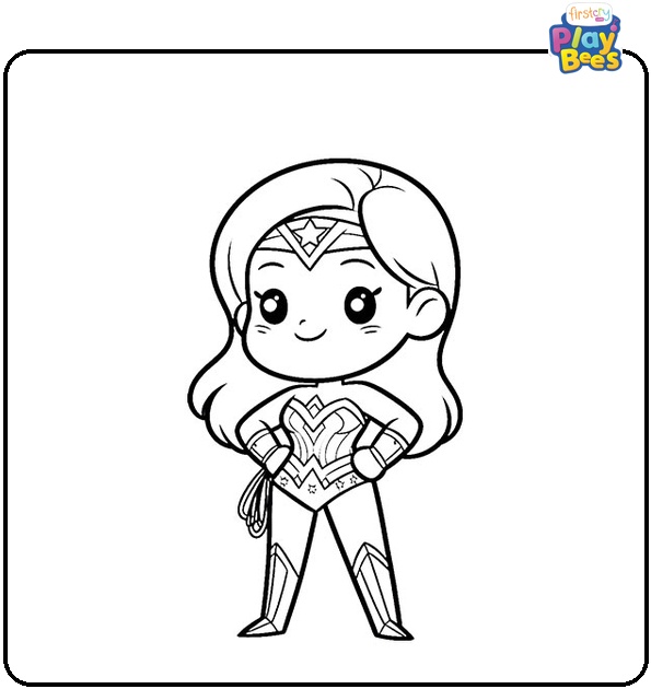 Cartoon Wonder Woman Coloring Page