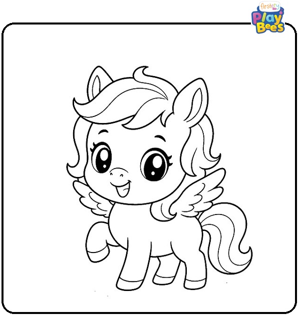Chibi Pegasus Coloring Page Chibi Pegasus Coloring Page