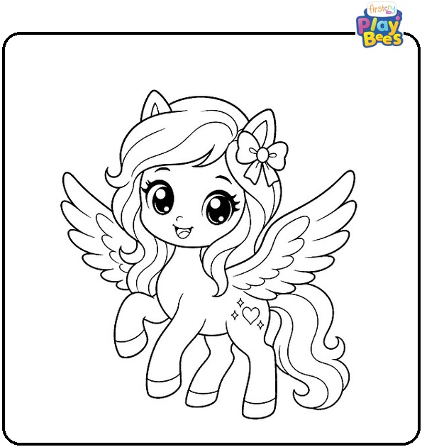 Chibi Pegasus Girl Coloring Page Chibi Pegasus Girl Coloring Page