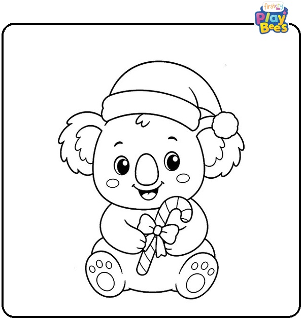 Christmas Koala Coloring Page Christmas Koala Coloring Page