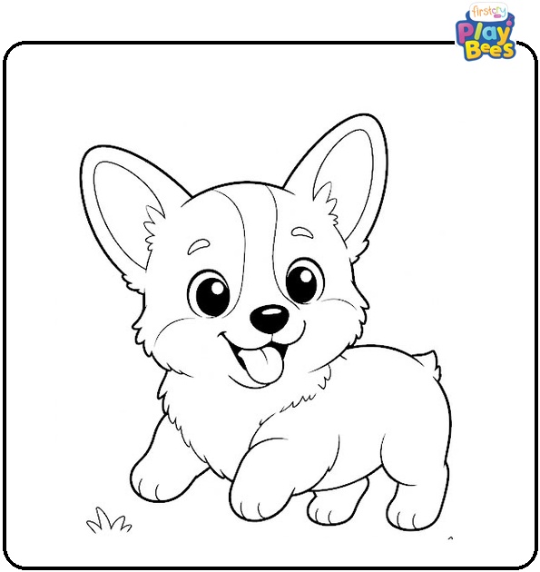 Corgi Puppy Coloring Page