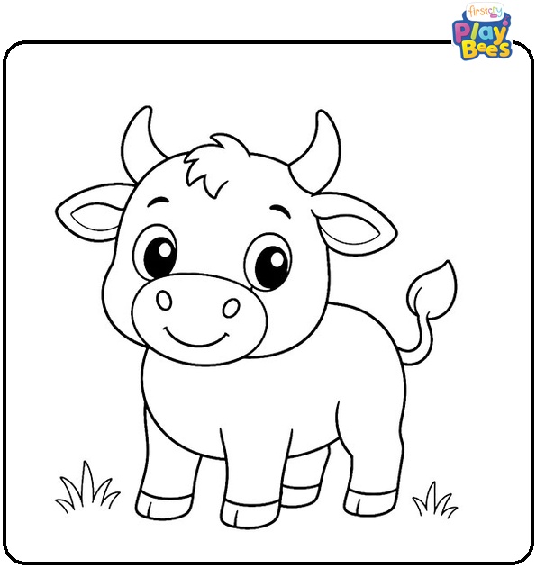 Cute Bull Coloring Page