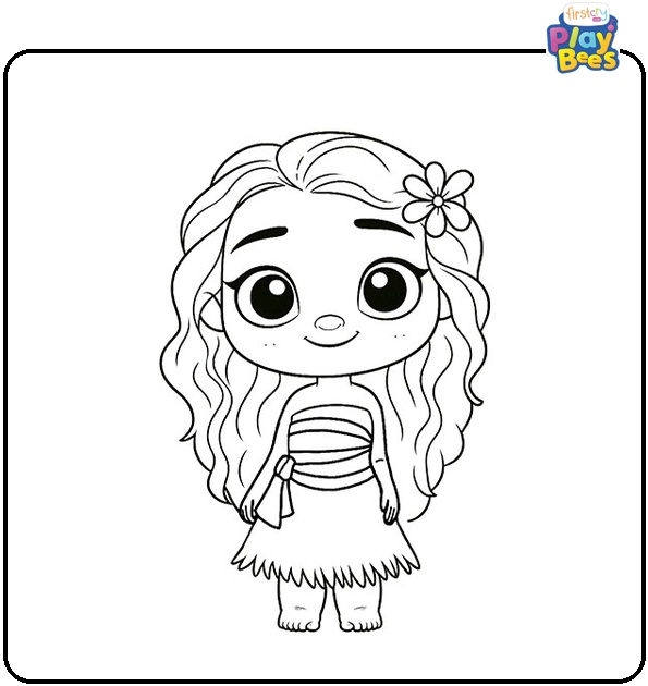 Cute Moana Colouring Page Cute Moana Colouring Page