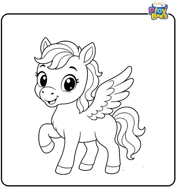 Cute Pegasus Coloring Page Cute Pegasus Coloring Page