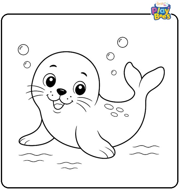 Cute Seal Coloring Page