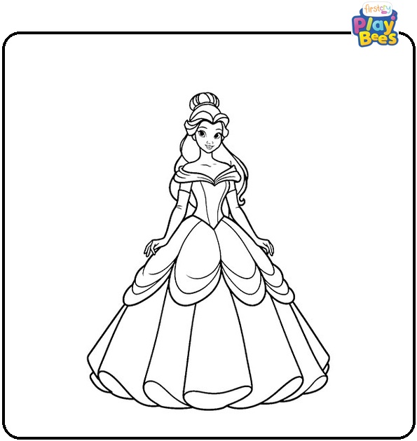 Dsney Princess Belle Coloring Page Dsney Princess Belle Coloring Page