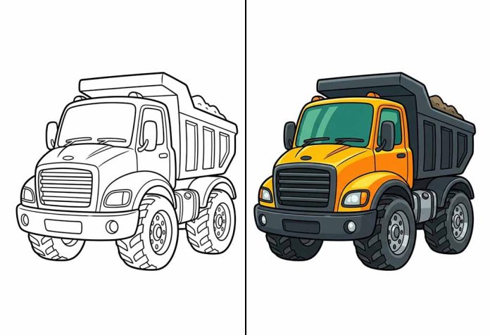 Dump Truck Coloring Pages – Free Printable Worksheets & Pictures