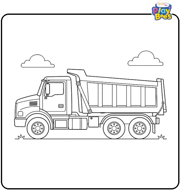 Dump Truck Side View Coloring Page
