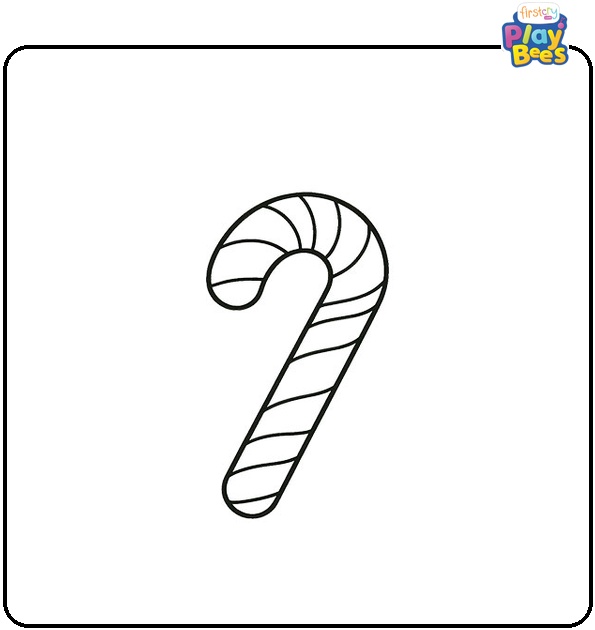 Easy Candy Cane Coloring Page Easy Candy Cane Coloring Page