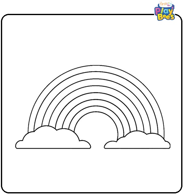 Easy Rainbow Coloring Page
