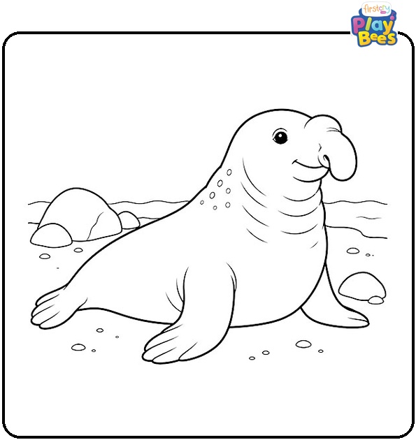 Elephant Seal Coloring Page