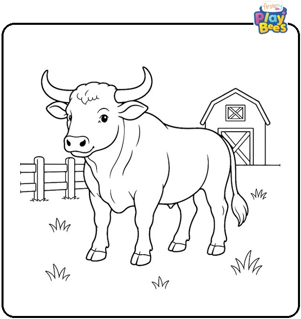 Farm Bull Coloring Page