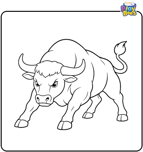 Fighting Bull Coloring Page